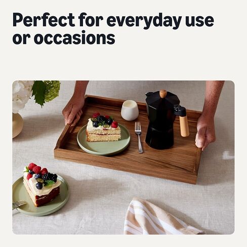 Amazon Basics Wooden Serving Tray, Acacia Wood, 17 x 12 in. in Saudi Arabia