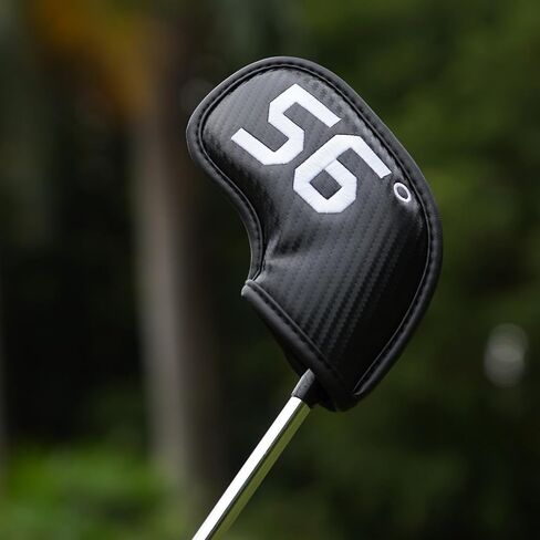 Craftsman Golf 6pcs Golf Club Wedge Covers Protective Headcover 50° 52° 54° 56° 58° 60° on Both Sides Woven Embossed Faux Leather Black fit RH and LH in Saudi Arabia