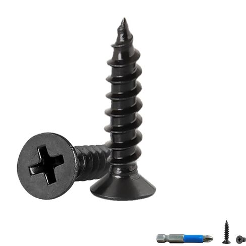 Wood Screws, 160 PCS High Hardness Flat Head Phillips Screws, Drywall Screws, Phosphated Black in Saudi Arabia