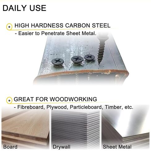 Wood Screws, 160 PCS High Hardness Flat Head Phillips Screws, Drywall Screws, Phosphated Black in Saudi Arabia