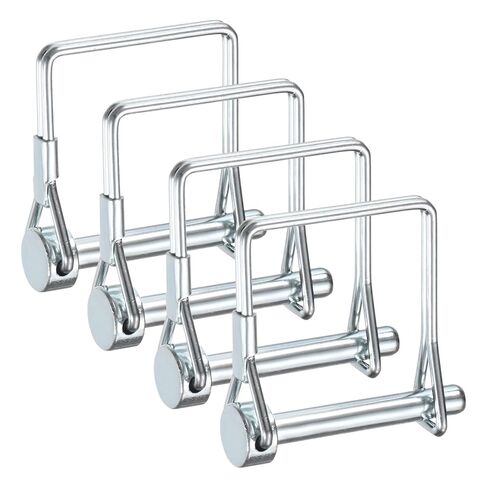 M METERXITY 4-Pack مقطورة مقرنة دبوس، 0.24 "قطر 1.57" طويلة الكربون الصلب المجلفن مربع قفل سلك وصلة دبابيس لمقطورات المزرعة / جزازات العشب / حديقة، مقرنة PTO رمح in Saudi Arabia