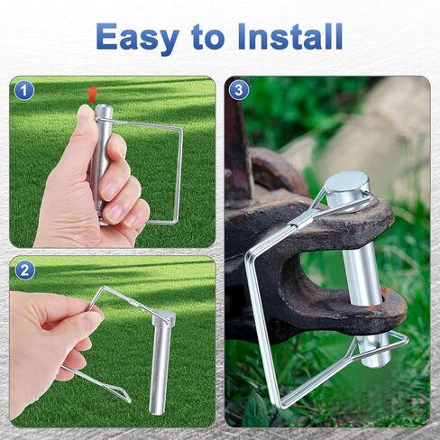 M METERXITY 4-Pack مقطورة مقرنة دبوس، 0.24 "قطر 1.57" طويلة الكربون الصلب المجلفن مربع قفل سلك وصلة دبابيس لمقطورات المزرعة / جزازات العشب / حديقة، مقرنة PTO رمح in Saudi Arabia