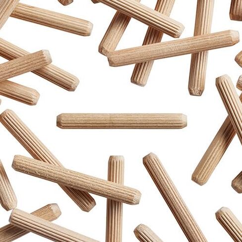 WidgetCo 1/4" x 2" Wood Dowel Pins, Multi-Groove (Qty 25) in Kuwait