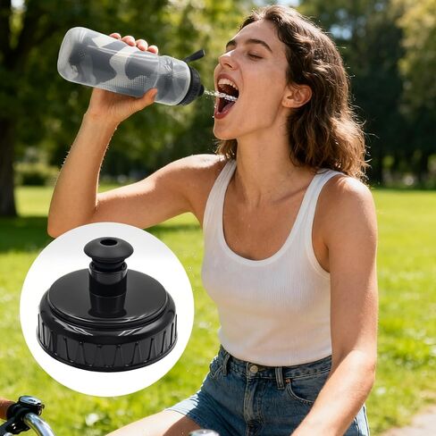 غطاء بديل للزجاجة القطبية 20 أونصة 24 أونصة، أجزاء بديلة للغطاء العلوي لفوهة صنبور بلاستيكية متوافقة مع ملحقات الزجاجات البلاستيكية القطبية (أسود) in Saudi Arabia