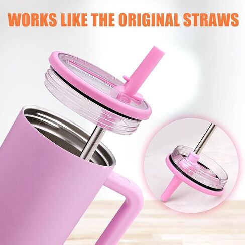 شفاطات بديلة من الفولاذ المقاوم للصدأ لكوب السفر HydroJug سعة 40 أونصة، 6 عبوات من القش المعدني القابل لإعادة الاستخدام مع فرشتين لتنظيف القش لملحقات HydroJug in Kuwait