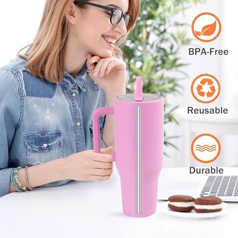 شفاطات بديلة من الفولاذ المقاوم للصدأ لكوب السفر HydroJug سعة 40 أونصة، 6 عبوات من القش المعدني القابل لإعادة الاستخدام مع فرشتين لتنظيف القش لملحقات HydroJug in Kuwait