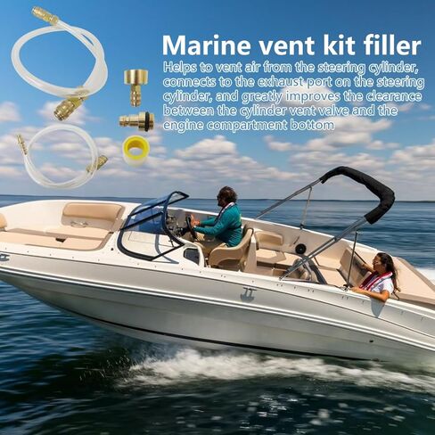 Professional Bleed Kit and Fill Kit with Leak Free Brass Helm Fitting Rust Proof Quick Connect Fit for Seastar Hydraulic Steering Systems & Hydraulic Steering Fluid in Saudi Arabia