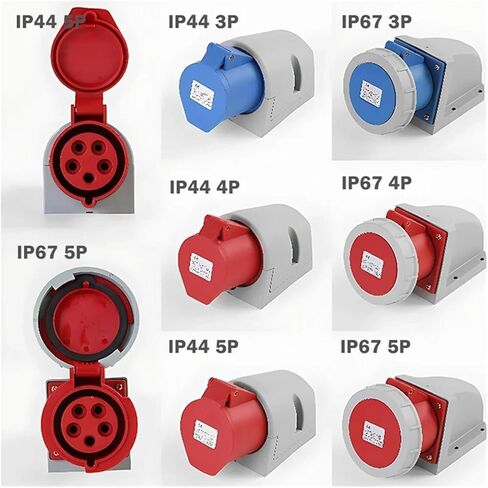 5/10PCS Industrial Plug Socket 16A/32A 220V/380V IP44/67 Waterproof 3/4/5PIN Male Female(10 PCS IP44-3P) in Saudi Arabia
