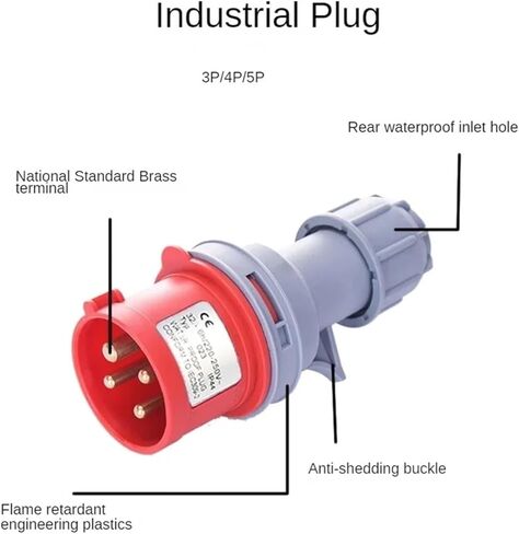 5/10PCS Industrial Plug Socket 16A/32A 220V/380V IP44/67 Waterproof 3/4/5PIN Male Female(10 PCS IP44-3P) in Saudi Arabia