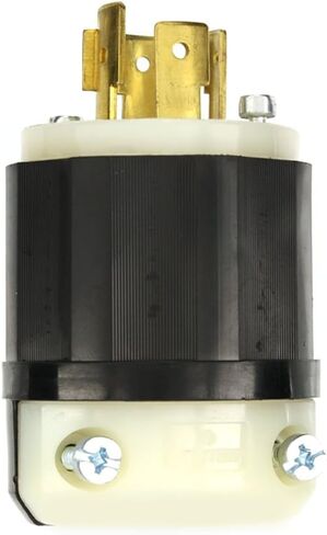 2441 20 Amp 120/208 Volt 3PY NEMA L18-20P 4P 4W Locking Plug Industrial Grade Non-Grounding - Black-White in Saudi Arabia