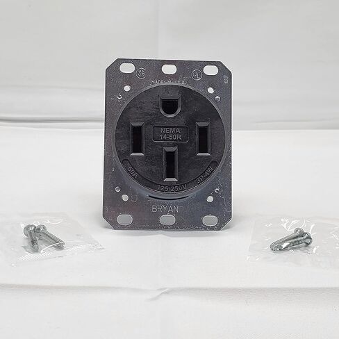 9450FR Industrial Grade 50 Amp NEMA 14-50 Receptacle Made in USA Single Flush 3 Pole 4 Wire Grounding 125/250V Black in Saudi Arabia