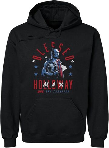 500 LEVEL Max Holloway UFC Men's Hoodie Sweatshirt - Max Holloway Blessed BMF Champion WHT in Saudi Arabia