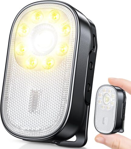500LM Ultra Bright Mini EDC Flashlight, 10 Modes Running Lights for Runners with Spot & Flood Light, IP65 Waterproof Rechargeable Small Clip on Flashlight for Camping, Hiking, Jogging, Work in Saudi Arabia