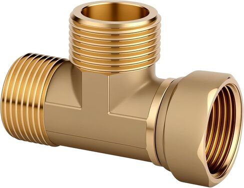 I-MART 3/4" Brass Tee Pipe Fitting, 3/4 NPT Male x Male x Female Swivel 3-Way Adapter for Air Compressor, Pneumatic & Non-Potable Industrial Fluid Line Applications in Saudi Arabia