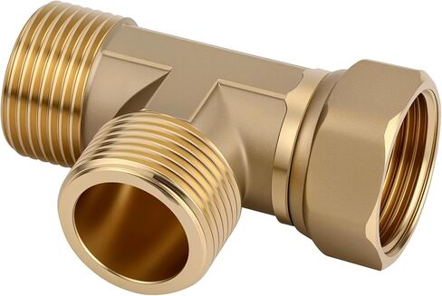I-MART 3/4" Brass Tee Pipe Fitting, 3/4 NPT Male x Male x Female Swivel 3-Way Adapter for Air Compressor, Pneumatic & Non-Potable Industrial Fluid Line Applications in Saudi Arabia