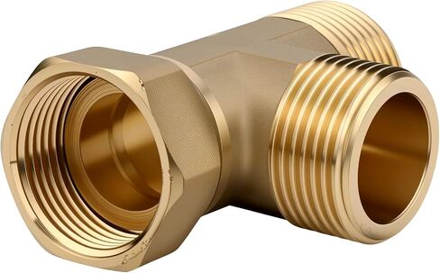 I-MART 3/4" Brass Tee Pipe Fitting, 3/4 NPT Male x Male x Female Swivel 3-Way Adapter for Air Compressor, Pneumatic & Non-Potable Industrial Fluid Line Applications in Saudi Arabia