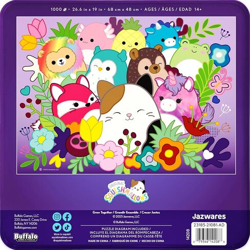 Buffalo Games - Squishmallows - Grow Together - 1000 Piece Jigsaw Puzzle for Adults - Collectible Tin Case - Finished Size is 26.6 x 19 in Saudi Arabia