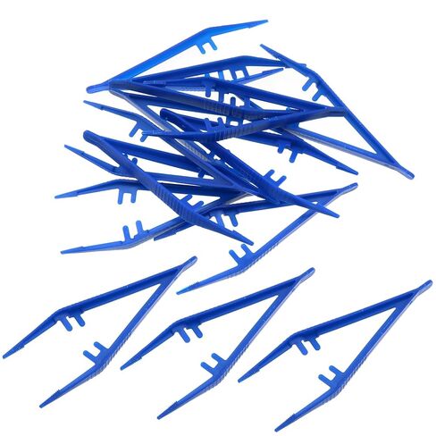 50-Pack Disposable Tweezers Bulk Blue Plastic Tweezer for Home, School and Laboratory Use in Saudi Arabia