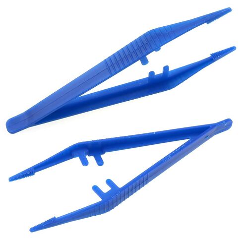 50-Pack Disposable Tweezers Bulk Blue Plastic Tweezer for Home, School and Laboratory Use in Saudi Arabia