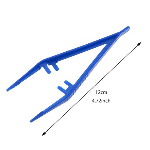 50-Pack Disposable Tweezers Bulk Blue Plastic Tweezer for Home, School and Laboratory Use in Saudi Arabia
