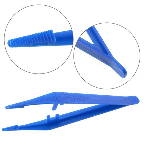 50-Pack Disposable Tweezers Bulk Blue Plastic Tweezer for Home, School and Laboratory Use in Saudi Arabia
