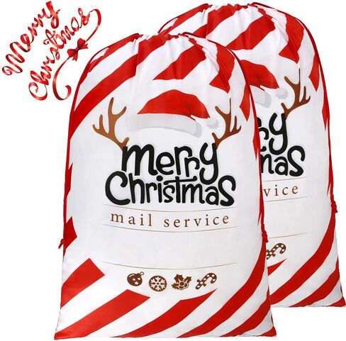BeeGreen Giant Santa Sack Bag, Extra Large 56" H x 40" W for Huge Christmas Gifts, Reusable Fabric Gift Bags with Name Tag Card and Rope for Christmas(Red) in Saudi Arabia