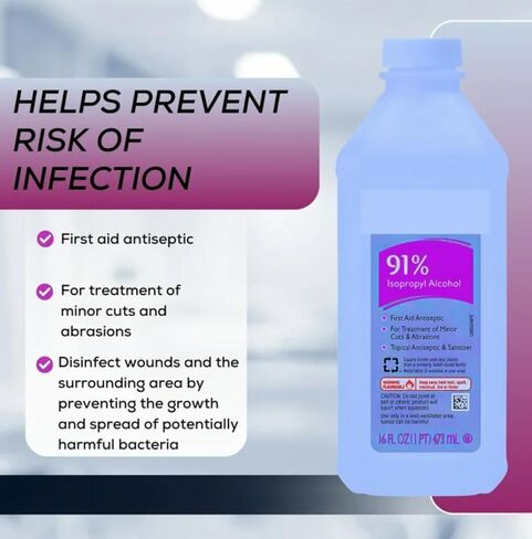 Swan 91% Isopropyl Alcohol (4-Pack) – Rubbing Alcohol 90 Percent Antiseptic for First Aid, Cleaning & Disinfecting – 16 oz Bottles in Saudi Arabia