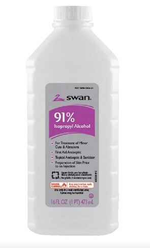 Swan 91% Isopropyl Alcohol (4-Pack) – Rubbing Alcohol 90 Percent Antiseptic for First Aid, Cleaning & Disinfecting – 16 oz Bottles in Saudi Arabia