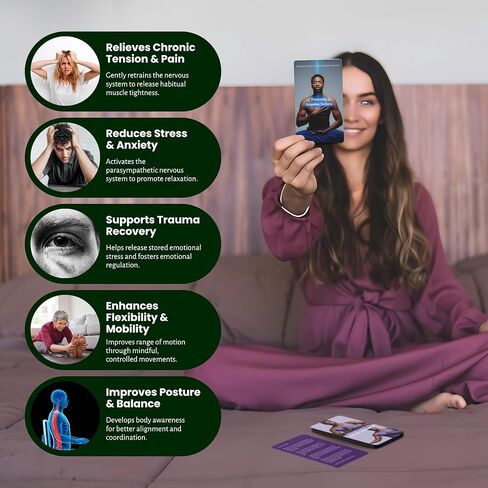 بطاقات العلاج الجسدي مع 60 تمرينًا جسديًا عالي الفعالية للتنظيم اليومي وتخفيف التوتر، أدلة العلاج الجسدي المستنيرة لتهدئة الجهاز العصبي وإعادة الاتصال بجسمك in Kuwait