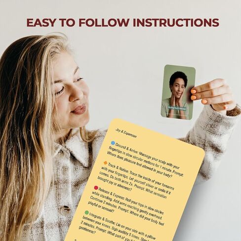 بطاقات العلاج الجسدي مع 60 تمرينًا جسديًا عالي الفعالية للتنظيم اليومي وتخفيف التوتر، أدلة العلاج الجسدي المستنيرة لتهدئة الجهاز العصبي وإعادة الاتصال بجسمك in Kuwait