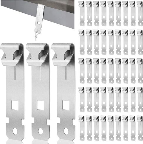 Blulu 100 قطعة C Purlin Clips للحواف العمودية 1/8 "- 1/4" ملزمة مشبك الأجهزة السميكة لتعليق الأسلاك توصيل سلك السقف وسلسلة جاك من روافد البار والمدادات (فضي) in Saudi Arabia