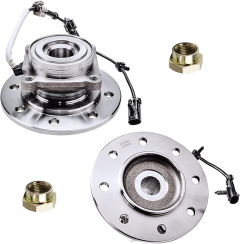 Detroit Axle - 4WD Front Wheel Bearing Hubs Kit for Chevrolet GMC K1500 K3500 K2500 Suburban [8-Lug], 2 Wheel Bearing Hubs Assembly 2 CV Axle Nuts 515041 Replacement in Saudi Arabia