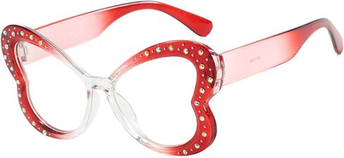 Butterfly Shape Glasses for Women Lightweight Retro Cat Eye Frame Blue Light Blocking Clear Flat Lens in Kuwait