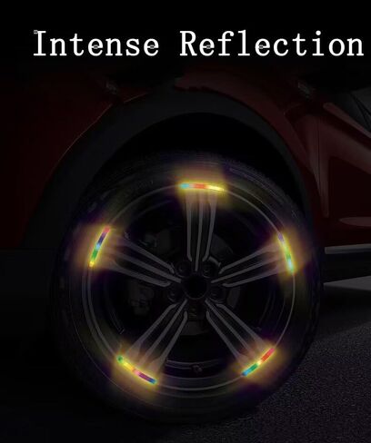 Reflective Rim Tapes, Rainbow Pattern, 9cm x 0.7cm, 20 Pieces, for Cars Motorcycles Bikes in Saudi Arabia