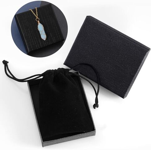 VIBILIA Healing Crystal Necklace Wire Wrapped Opal Stone Point Pendant Necklace Hexagonal Reiki Spiritual Quartz Gemstone Jewelry for Women Men in Kuwait