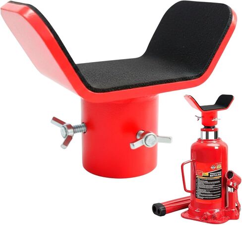 Adjustable Bottle Jack Adapter with Triple-Lock, Secure Wobble-Free Fit for 2T-12T Bottle Jacks, Heavy Duty 1/4" Steel Saddle for 3" & 4" Axle Tubes on RV, Truck, Trailer in Saudi Arabia