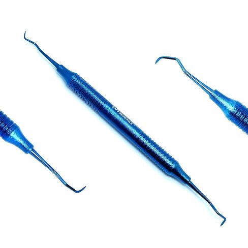 أداة يدوية لطب الأسنان المنجل 204S | أداة اختيار نظافة اللثة الاحترافية | التيتانيوم الأزرق in Saudi Arabia