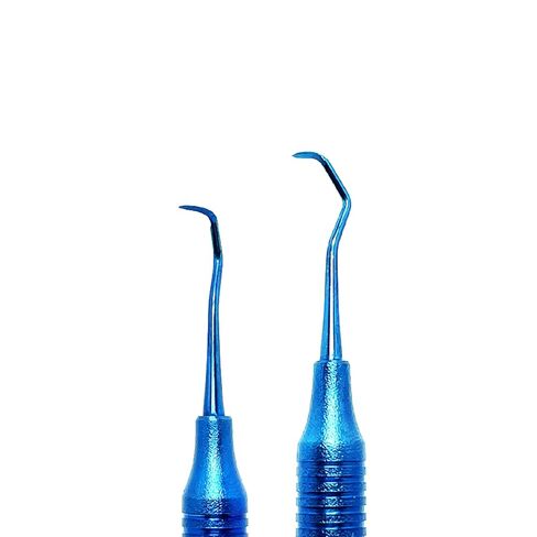 أداة يدوية لطب الأسنان المنجل 204S | أداة اختيار نظافة اللثة الاحترافية | التيتانيوم الأزرق in Saudi Arabia