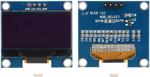 وحدة عرض OLED مقاس 1.3 بوصة، دقة 128 × 64 نص أبيض ذاتي الإضاءة IIC I2C، مع برنامج تشغيل SH1106 IC، للهاتف المحمول بوظيفة جهاز الصحة الذكي MP3 in Saudi Arabia