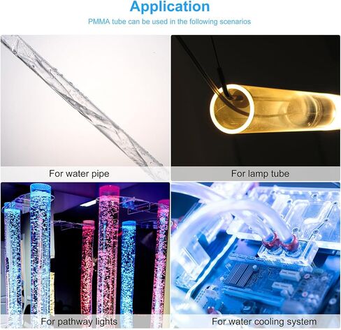 Clear Round Tube 11mm(0.4") ID 15mm(0.6") OD 10" for Lamps and Lanterns, Water Cooling System 4pcs in Saudi Arabia