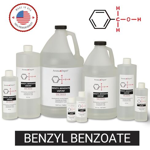 Benzyl Benzoate USP Grade Liquid 9.25 lbs / 128 fl oz. Gallon – High Purity Multipurpose Solvent & Fragrance Fixative for DIY Cosmetic & Crafting Use in Saudi Arabia