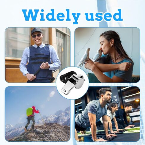 TIESOME 6 Pcs Coaching Whistle, Stainless Steel Whistles for Adults with Lanyard, Very Loud Coach Referee Whistle for Sports, PE Teachers, Basketball, Volleyball, Personal Safety (Silver) in Saudi Arabia