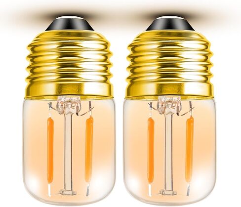 E26 Low Wattage Night Light Bulbs, 2200k Amber Warm Sleep Light Bulb 15W Equivalent, E26 Medium Base 2w 200lm T28 Mini LED Edison Bulb for Decorative Bulbs Oven Wall Sconces Lights, 2 Pack in Saudi Arabia