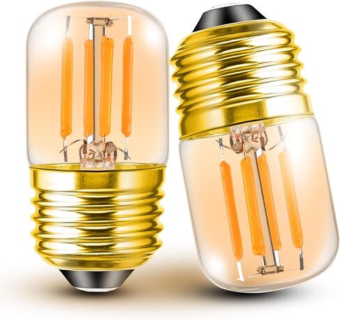 E26 Low Wattage Night Light Bulbs, 2200k Amber Warm Sleep Light Bulb 15W Equivalent, E26 Medium Base 2w 200lm T28 Mini LED Edison Bulb for Decorative Bulbs Oven Wall Sconces Lights, 2 Pack in Saudi Arabia