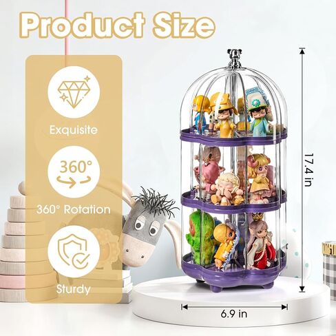 2 Layer Dolls Display Case Figure Toys Storage Box Transparent Blind Box Organizer Stand Dustproof Protection Showcase for Action Figures/Toys/Collectibles (2 Layer) in Saudi Arabia