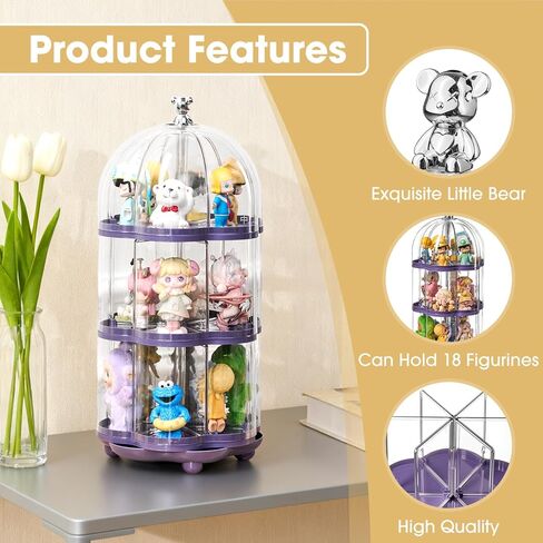 2 Layer Dolls Display Case Figure Toys Storage Box Transparent Blind Box Organizer Stand Dustproof Protection Showcase for Action Figures/Toys/Collectibles (2 Layer) in Saudi Arabia