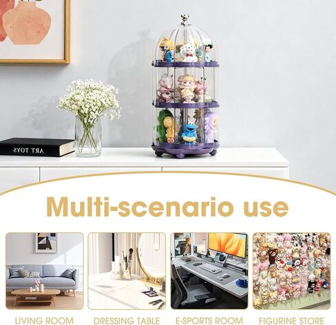 2 Layer Dolls Display Case Figure Toys Storage Box Transparent Blind Box Organizer Stand Dustproof Protection Showcase for Action Figures/Toys/Collectibles (2 Layer) in Saudi Arabia