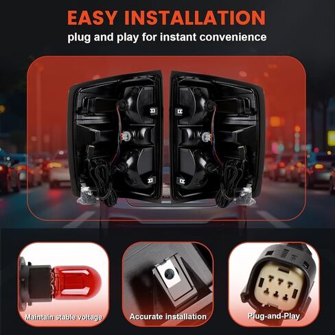 Tail Lights Compatible with 2014-2019 Chevy Silverado 1500 2015-2019 GMC Sierra Halogen Type Smoked Red Brake Rear Lamp Taillights in Saudi Arabia