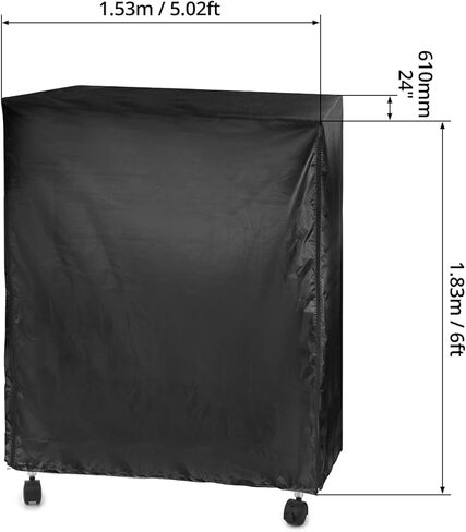 QWORK Wire Rack Cover - 60"x24"x72", Oxford Cloth, Keeps Rack Clean, for Home, Office, Storage & Garage, Black in Saudi Arabia