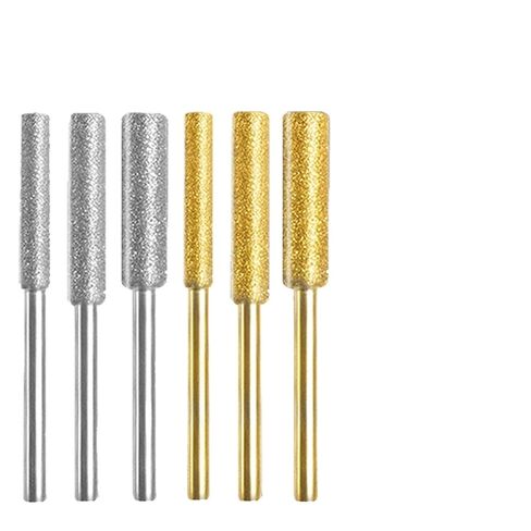 3/4/5/6 قطعة لدغ أسطواني مطلي بالماس 4/4.8/5.5 مللي متر مبراة المنشار الحجري سلسلة منشار شحذ أدوات الطحن (مجموعة 3 قطع ذهبية 4) in Kuwait
